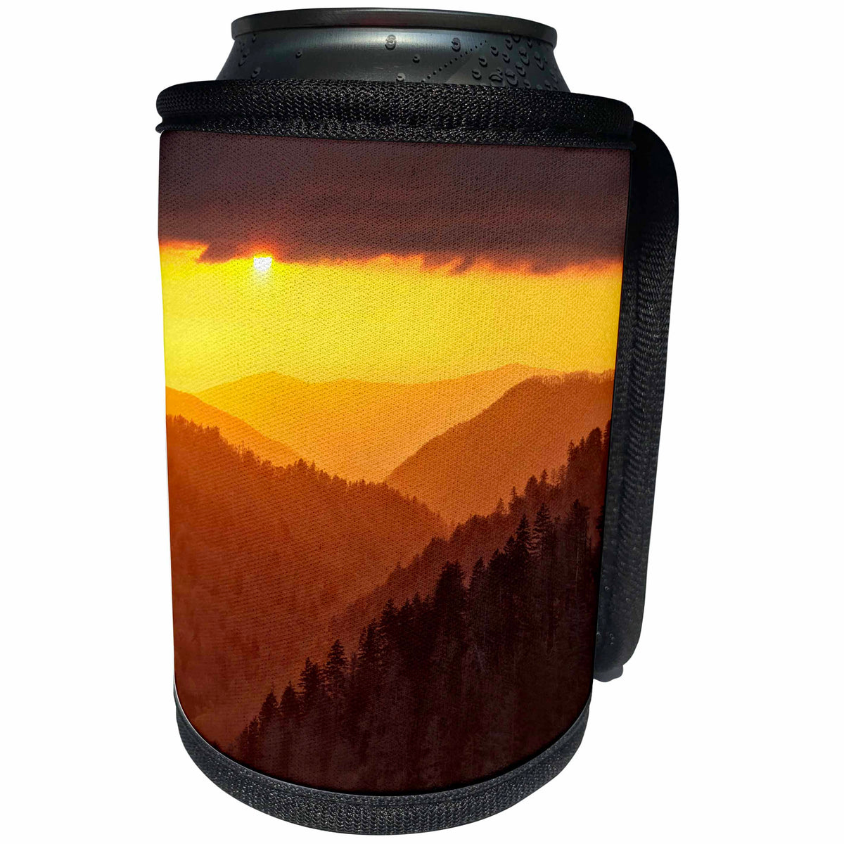 3dRose Danita Delimont - Great Smoky Mountains - Tennessee, Great Smoky Mountains National Park. Sunset in valley - Can Cooler Bottle Wrap (cc_251399)