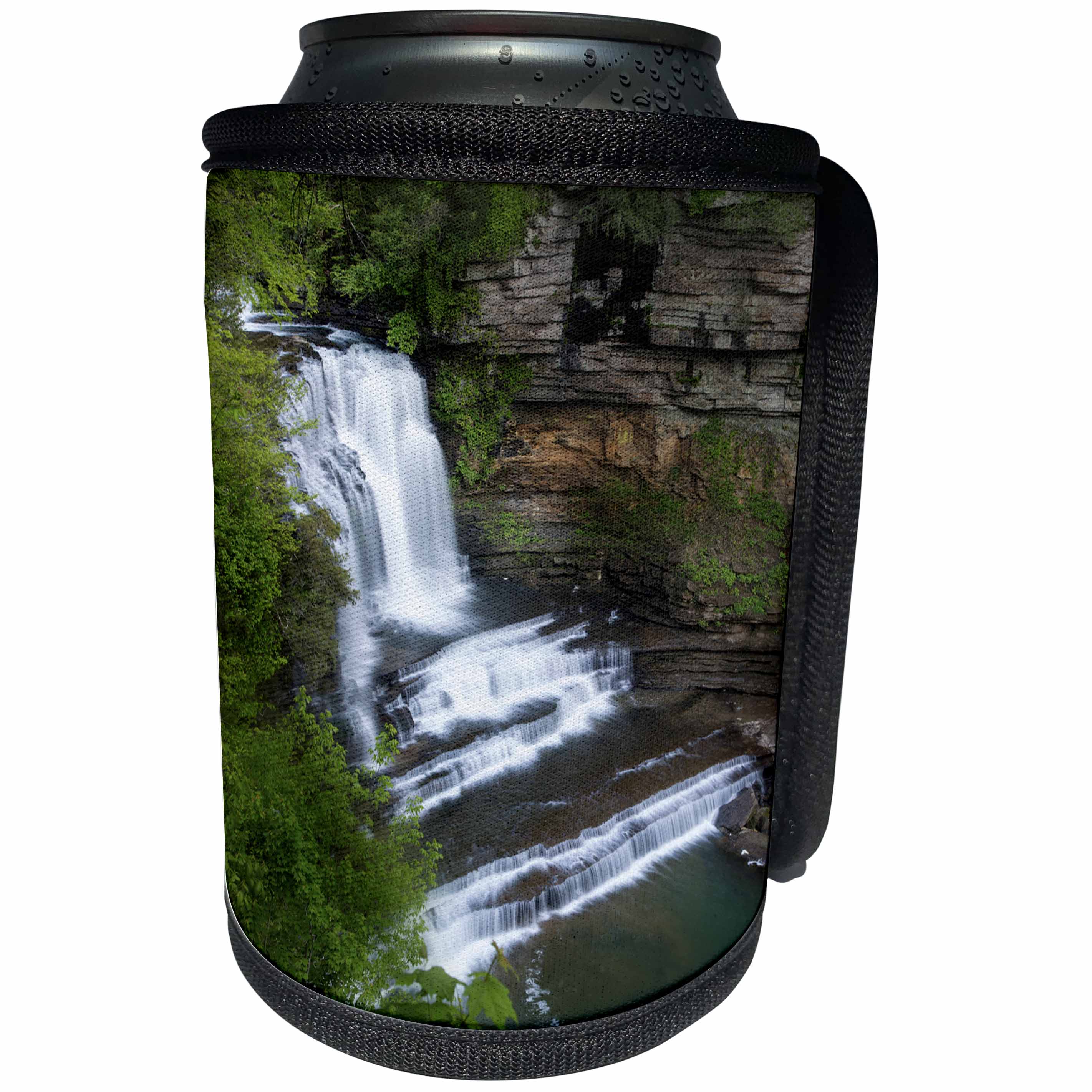 3dRose Danita Delimont - Tennessee - Tennessee, Cummins Falls State Park. Waterfall, Blackburn Fork River. - Can Cooler Bottle Wrap (cc_251405)