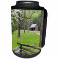 3dRose Danita Delimont - Great Smoky Mountains - Carter Shields Cabin in spring, Great Smoky Mountains National Park - Can Cooler Bottle Wrap (cc_251426)