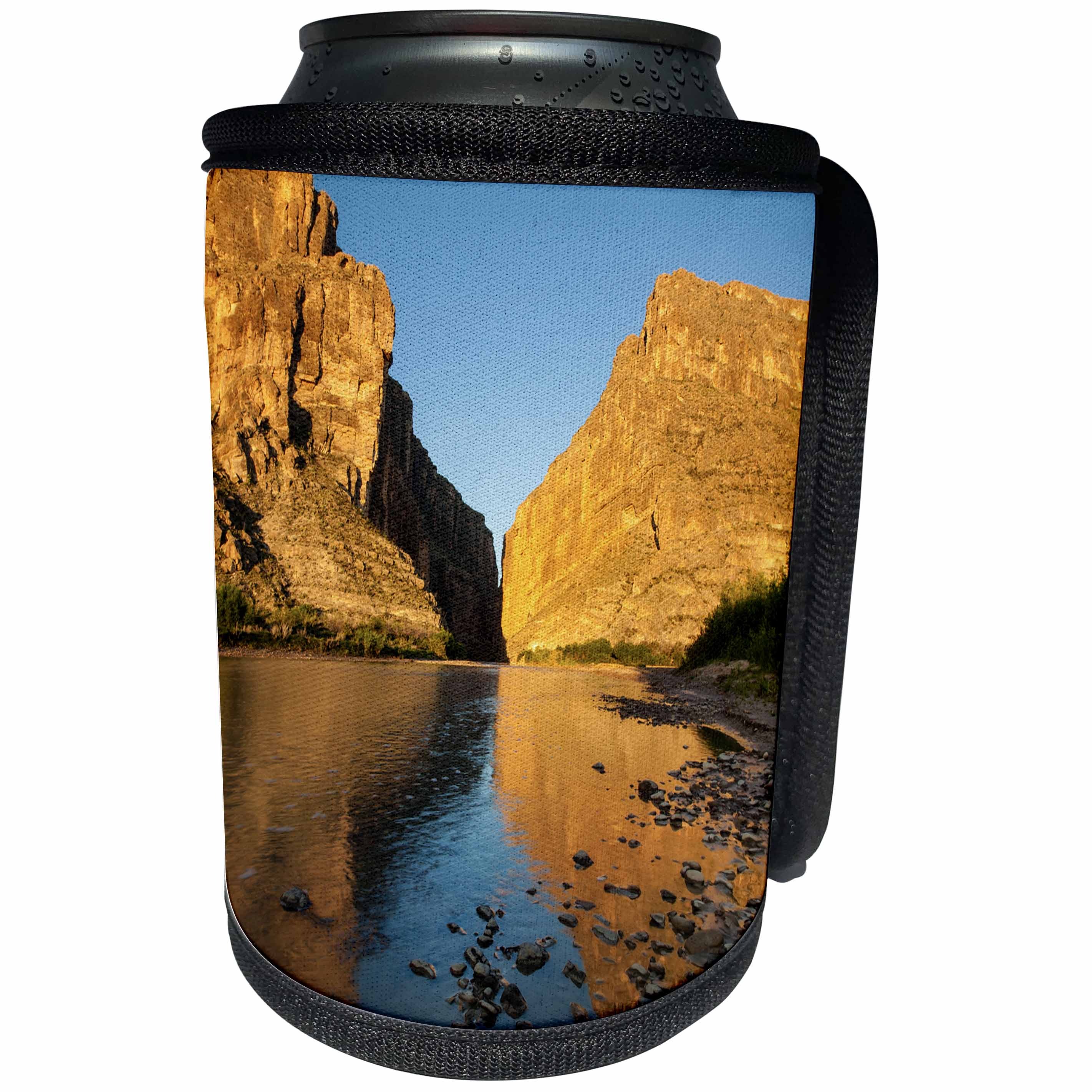 3dRose Danita Delimont - Big Bend - Santa Elena Canyon and Rio Grande, Big Bend National Park - Can Cooler Bottle Wrap (cc_251432)
