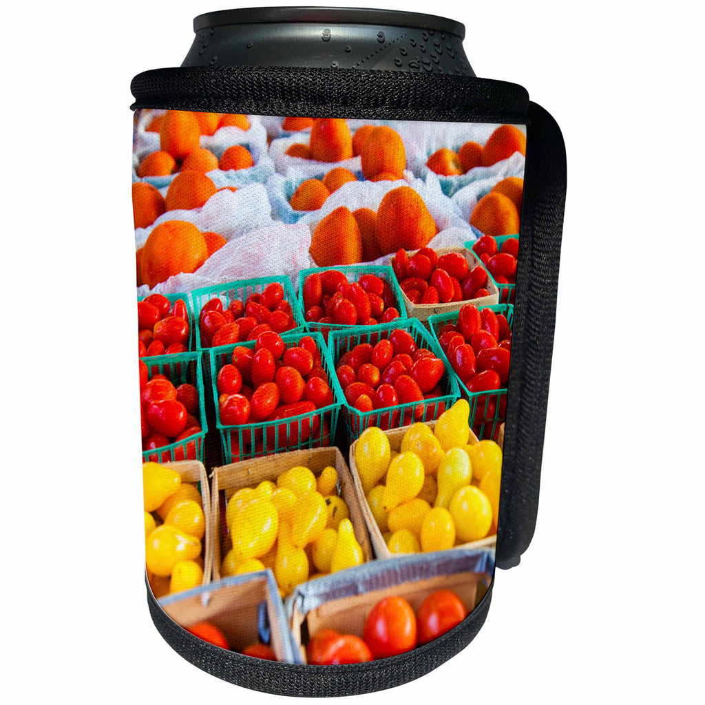3dRose Danita Delimont - Produce - Fresh Produce on display at Farmers Market - Can Cooler Bottle Wrap (cc_251458)
