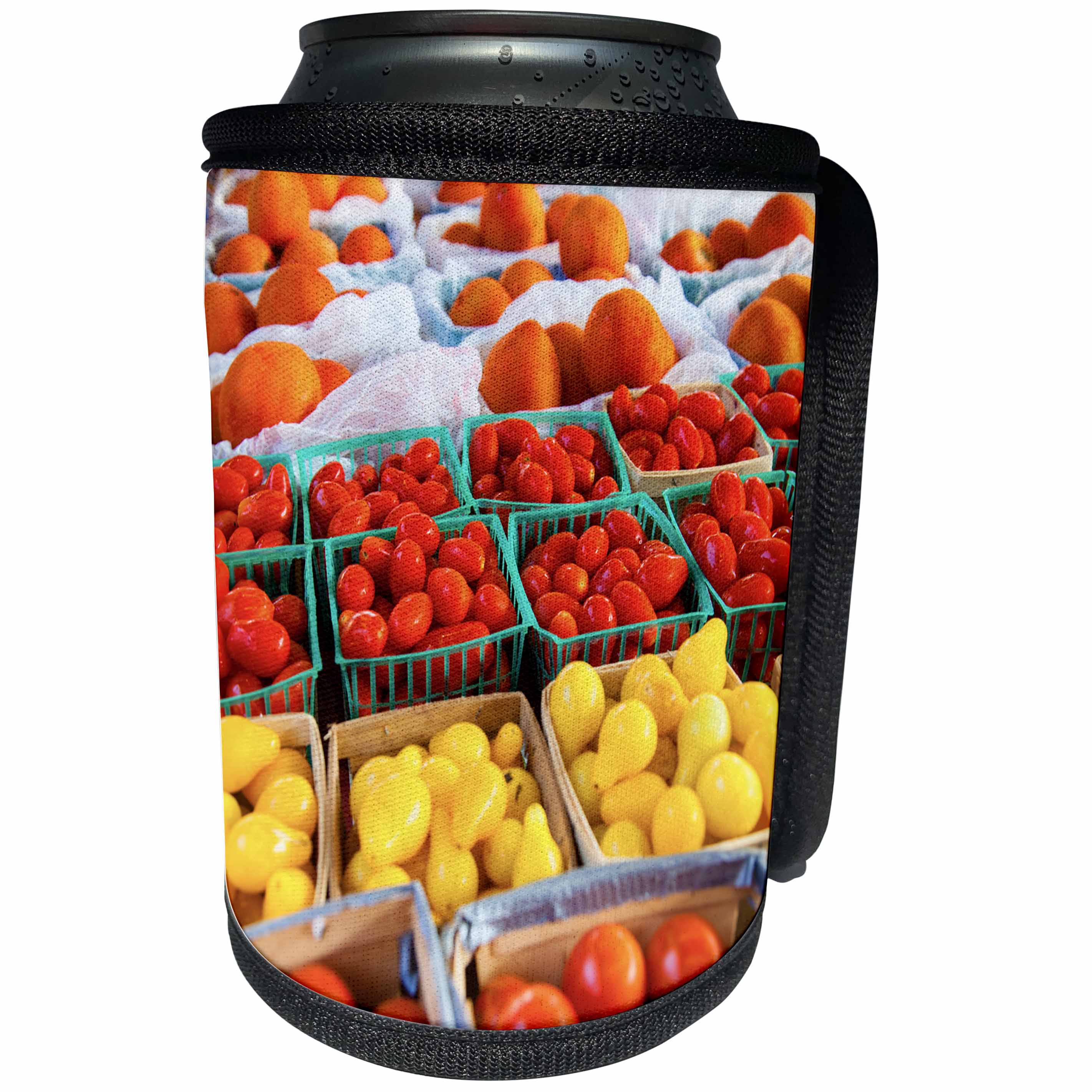 3dRose Danita Delimont - Produce - Fresh Produce on display at Farmers Market - Can Cooler Bottle Wrap (cc_251458)