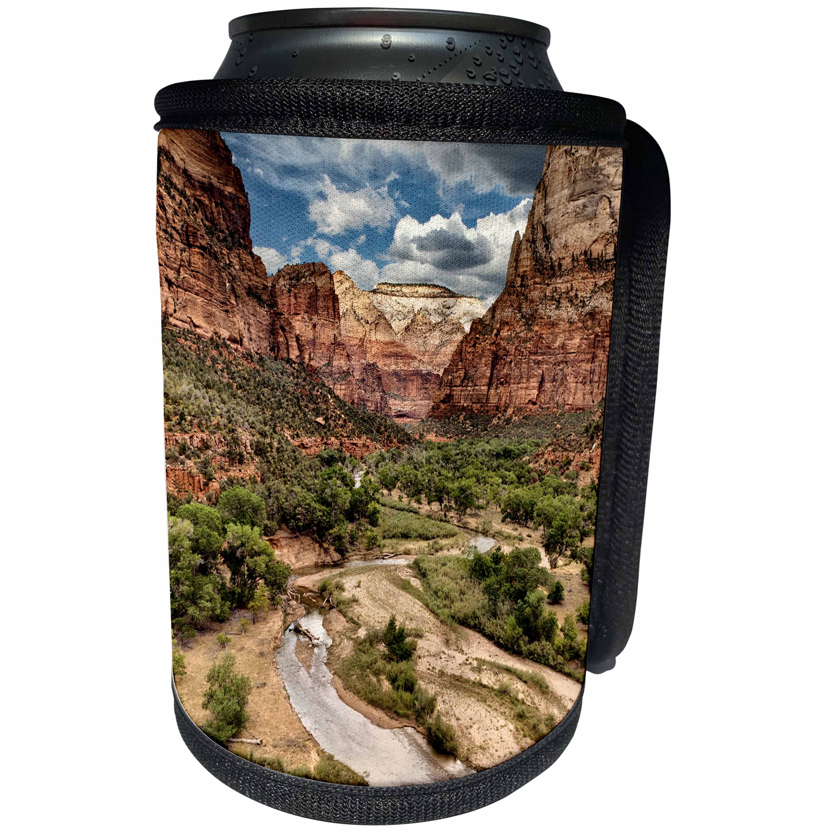 3dRose Danita Delimont - Zion National Park - Utah, Zion National Park, View along the Virgin River - Can Cooler Bottle Wrap (cc_251484)