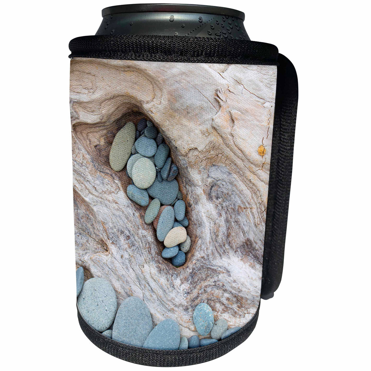 3dRose Danita Delimont - Olympic National Park - Washington, Olympic National Park. Beach wood and pebbles. - Can Cooler Bottle Wrap (cc_251510)