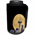 3dRose Danita Delimont - Seattle - WA, Seattle, skyline view with full moon. Composite image, moon added. - Can Cooler Bottle Wrap (cc_251528)