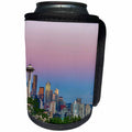 3dRose Danita Delimont - Seattle - WA, Seattle, skyline view from Kerry Park, with Mount Rainier - Can Cooler Bottle Wrap (cc_251529)