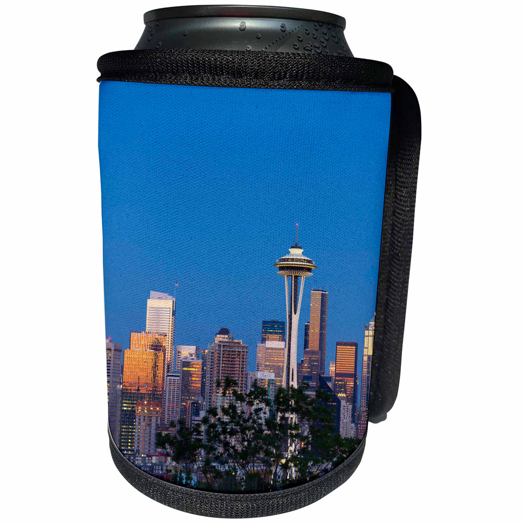 3dRose Danita Delimont - Seattle - Washington State, Seattle, skyline view from Kerry Park - Can Cooler Bottle Wrap (cc_251539)
