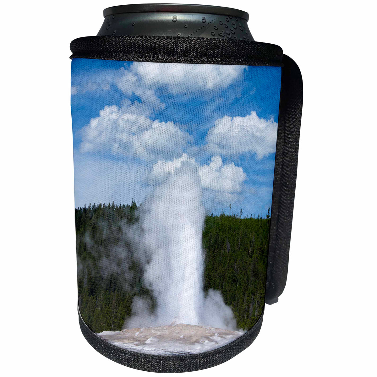 3dRose Danita Delimont - Yellowstone - Eruption, Old Faithful, Yellowstone National Park, Wyoming, USA - Can Cooler Bottle Wrap (cc_251600)