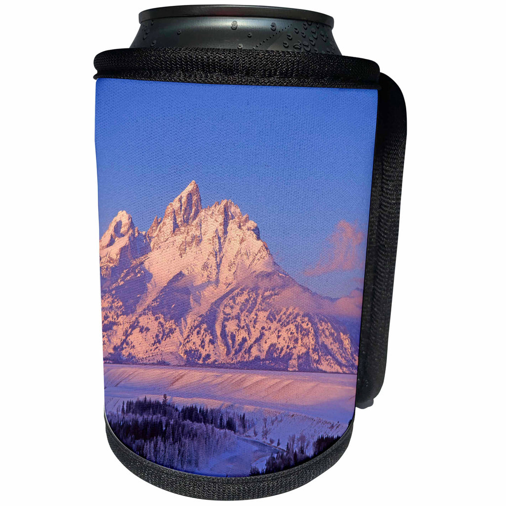 3dRose Danita Delimont - Grand Teton - Snake River Overlook in winter, Grand Teton National Park, Wyoming - Can Cooler Bottle Wrap (cc_251606)