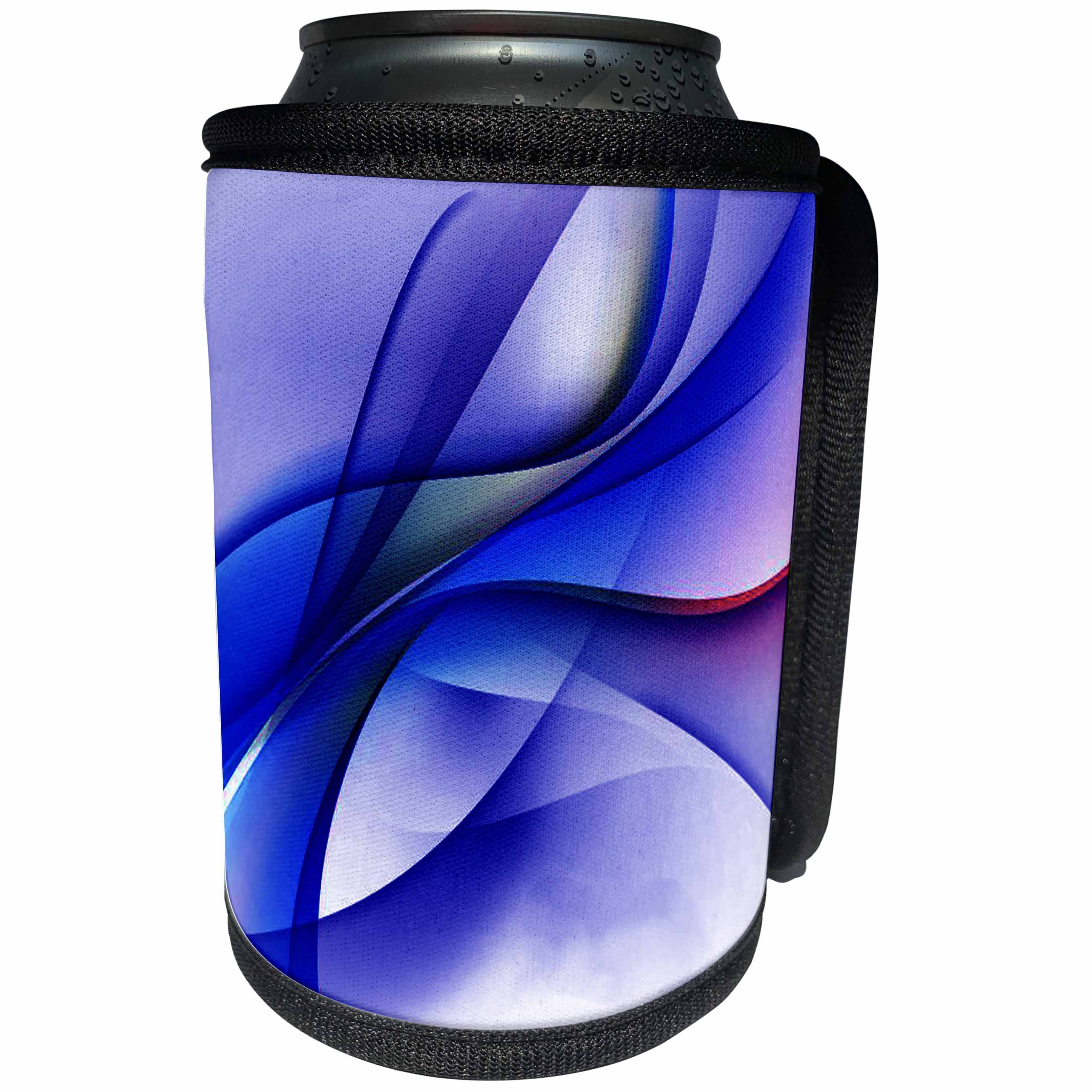 3dRose Anne Marie Baugh - Abstract - Contemporary Blue Swirly Abstract Streamers - Can Cooler Bottle Wrap (cc_251717)