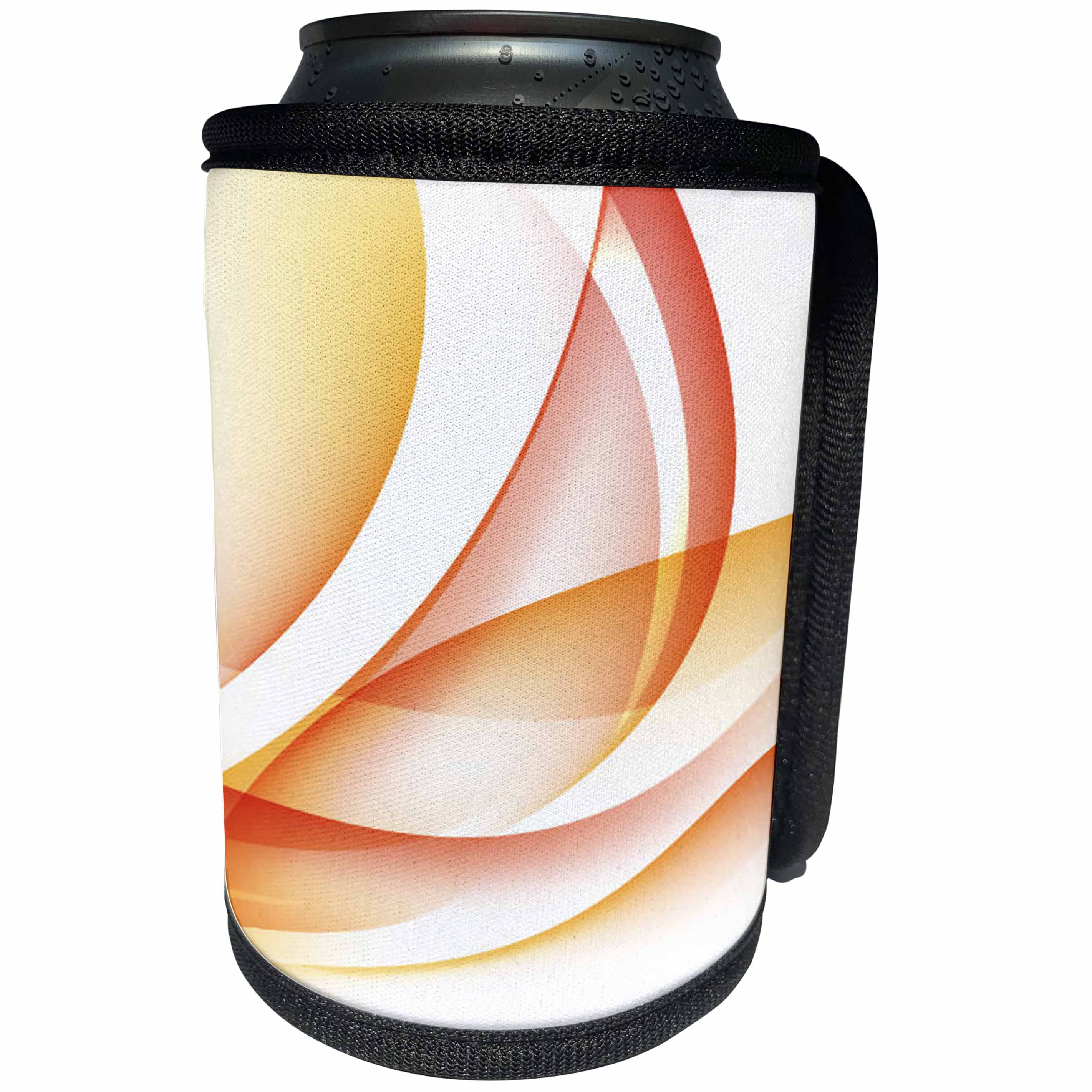 3dRose Anne Marie Baugh - Abstract - Orange and Yellow Swirls Abstract - Can Cooler Bottle Wrap (cc_251720)