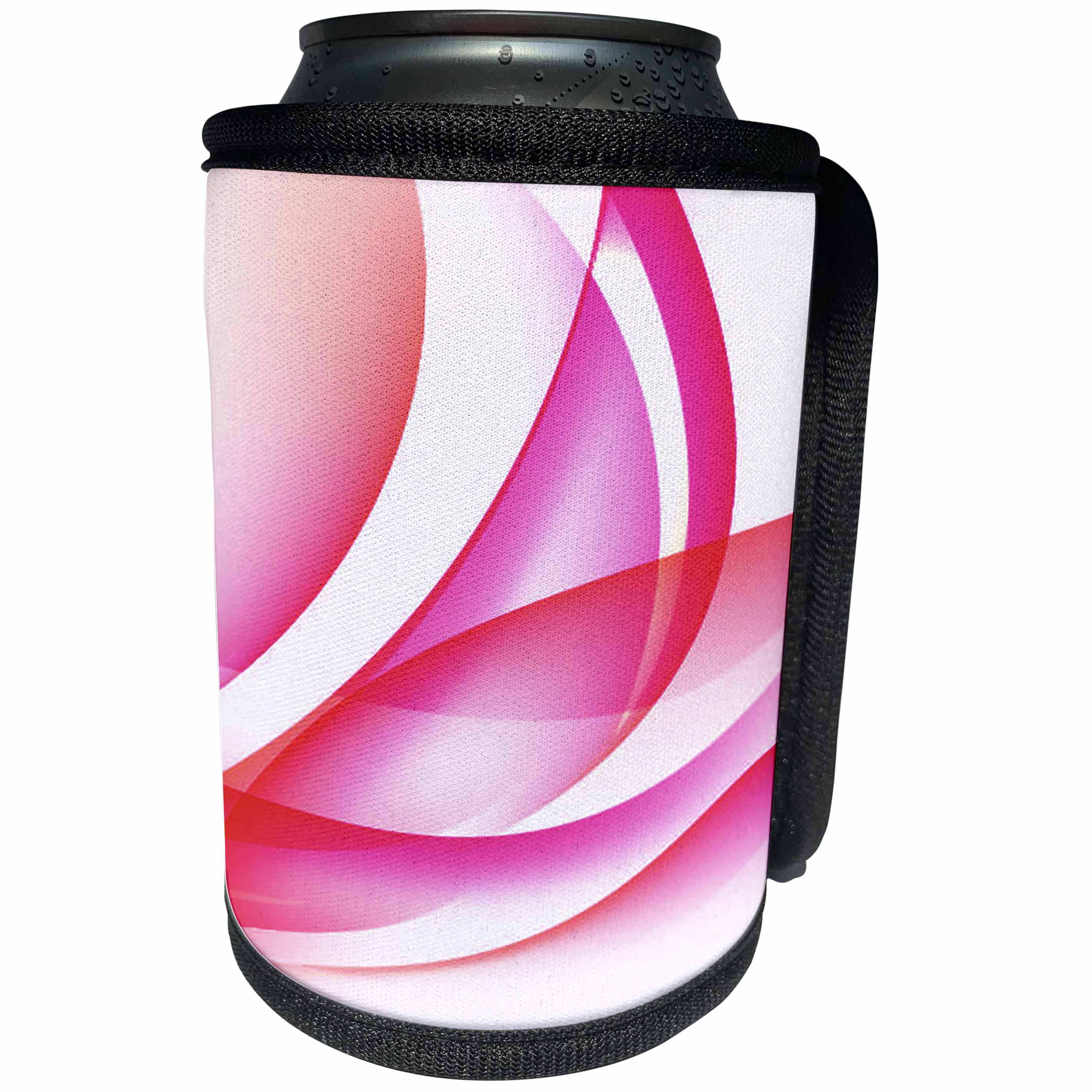 3dRose Anne Marie Baugh - Abstract - Pink and White Swirls Abstract - Can Cooler Bottle Wrap (cc_251721)