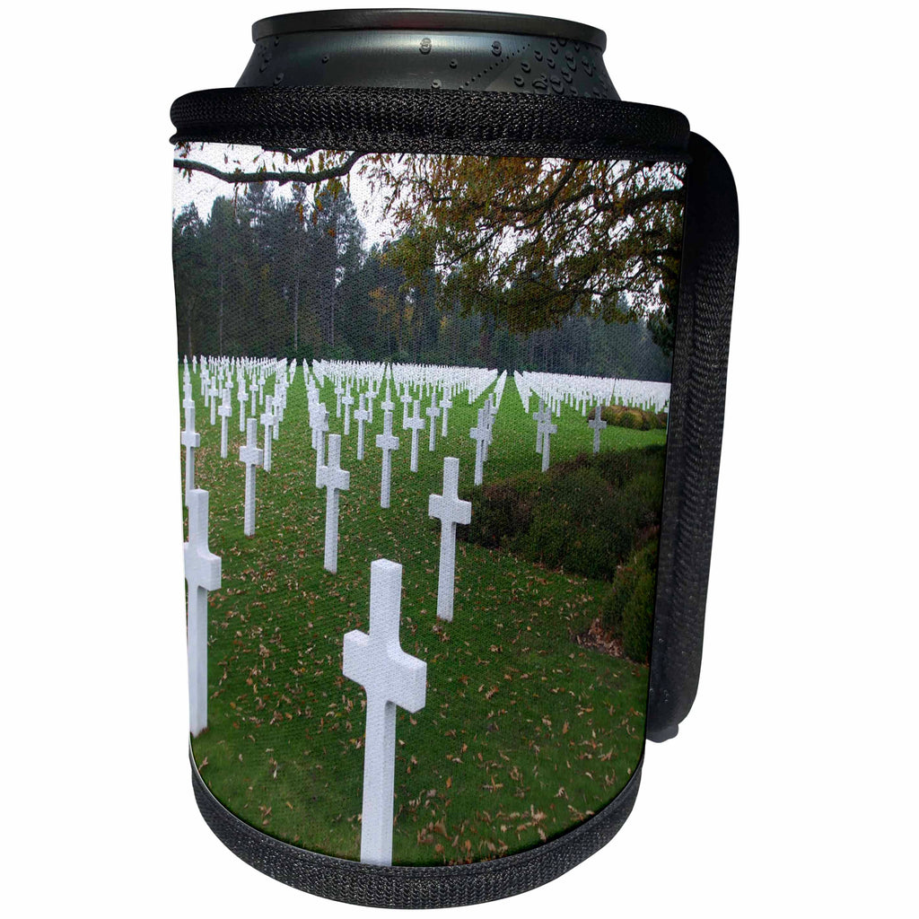 3dRose Anne Marie Baugh - Photography - Photograph Of The Normandy Cemetery - Can Cooler Bottle Wrap (cc_251731)