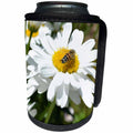 3dRose Patricia Sanders Flowers - Daisy and Bee II - Can Cooler Bottle Wrap (cc_25174)