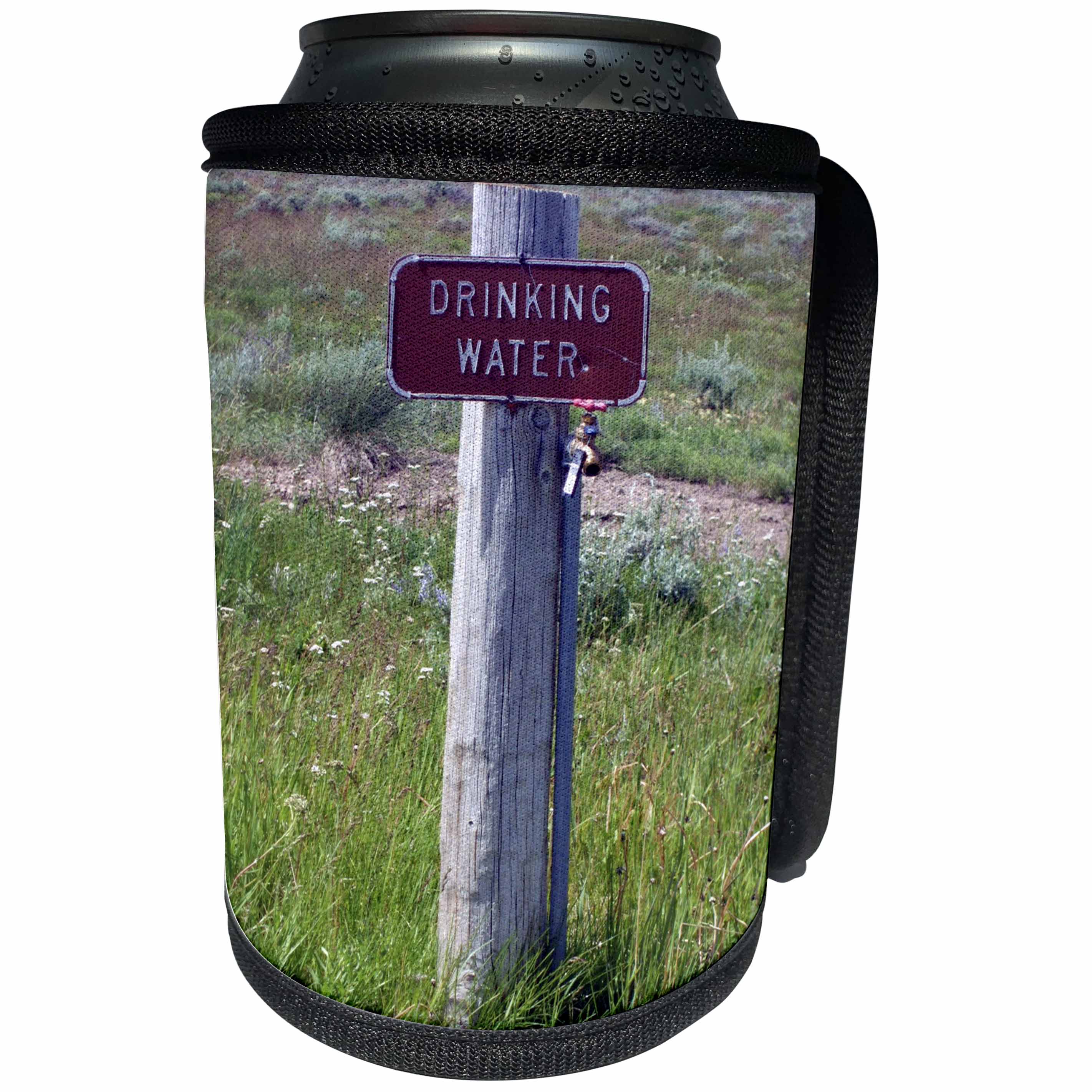 3dRose Anne Marie Baugh - Photography - Drinking Water Spigot Photograph - Can Cooler Bottle Wrap (cc_251740)
