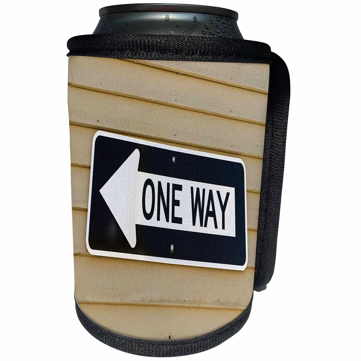 3dRose Anne Marie Baugh - Photography - One Way Sign Photograph - Can Cooler Bottle Wrap (cc_251746)
