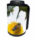 3dRose Patricia Sanders Flowers - Daisy and Bee III - Can Cooler Bottle Wrap (cc_25175)