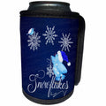 3dRose Doreen Erhardt Christmas Collection - Cute Illustrated Blue Birds with Snowflakes Festive Winter Holiday - Can Cooler Bottle Wrap (cc_251753)