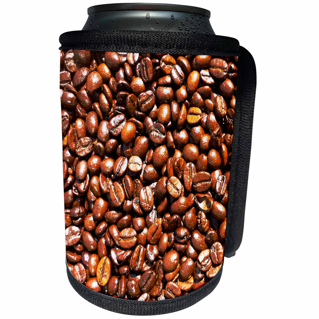3dRose Russ Billington Photography- Coffee Beans - Image of mellow espresso coffee beans - Can Cooler Bottle Wrap (cc_251797)