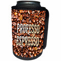3dRose Russ Billington Designs - Professo Espresso- Funny Coffee Theme Design - Can Cooler Bottle Wrap (cc_251802)