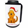 3dRose Russ Billington Christmas Designs - Cute Christmas Shaggy Dog Illustration - Can Cooler Bottle Wrap (cc_251807)