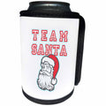 3dRose Russ Billington Christmas Designs - Funny Team Santa Design in Gray, Pale Blue and Pale Red - Can Cooler Bottle Wrap (cc_251816)