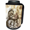 3dRose Russ Billington Christmas Designs - Wonderful Vintage Santa Claus Illustration in Brown - Can Cooler Bottle Wrap (cc_251819)