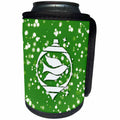 3dRose Russ Billington White Christmas Designs - White Christmas Design- Christmas Tree Ornament with Dove - Can Cooler Bottle Wrap (cc_251831)