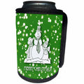 3dRose Russ Billington White Christmas Designs - White Christmas Design- Adorable Snowman Family - Can Cooler Bottle Wrap (cc_251835)