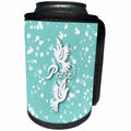 3dRose Russ Billington White Christmas Designs - White Christmas Design- Peace Doves in Blue and White - Can Cooler Bottle Wrap (cc_251865)