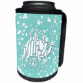 3dRose Russ Billington White Christmas Designs - White Christmas Design- Blue and White Three Wise Men on Camels - Can Cooler Bottle Wrap (cc_251869)