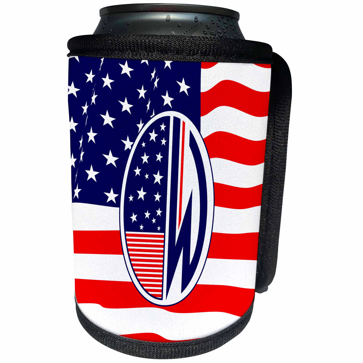 3dRose Russ Billington Monograms- American Art Deco - Patriotic Art Deco Monograms- Initial Letter W - Can Cooler Bottle Wrap (cc_251899)