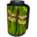 3dRose Taiche - Acrylic Painting - Dragonfly - Dragonfly In Brown And Yellow - Can Cooler Bottle Wrap (cc_251983)