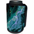 3dRose Taiche - Acrylic Painting - Abstract - Teal Turbulence - Can Cooler Bottle Wrap (cc_251990)