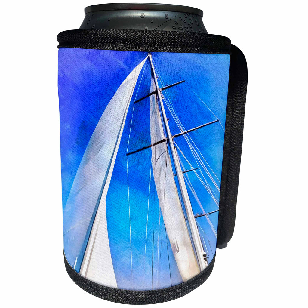 3dRose Taiche - Acrylic Painting - Gulets - Sailing Unties The Knots Of My Mind - Can Cooler Bottle Wrap (cc_251997)