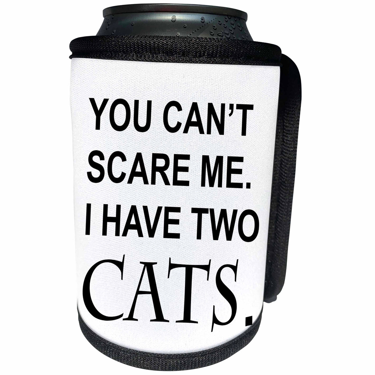 3dRose Tory Anne Collections Quotes - YOU CANT SCARE ME I HAVE TWO CATS - Can Cooler Bottle Wrap (cc_252008)