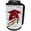 3dRose Florene Graduation - Image of Congratulations 2017 Maroon Cap Gold Diploma - Can Cooler Bottle Wrap (cc_252052)