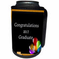 3dRose Florene Graduation - Image of Congratulations 2017 On Chalkboard With Balloons - Can Cooler Bottle Wrap (cc_252055)