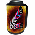 3dRose Sven Herkenrath Feather - Colorful Fantasy Bird Feather - Can Cooler Bottle Wrap (cc_252109)