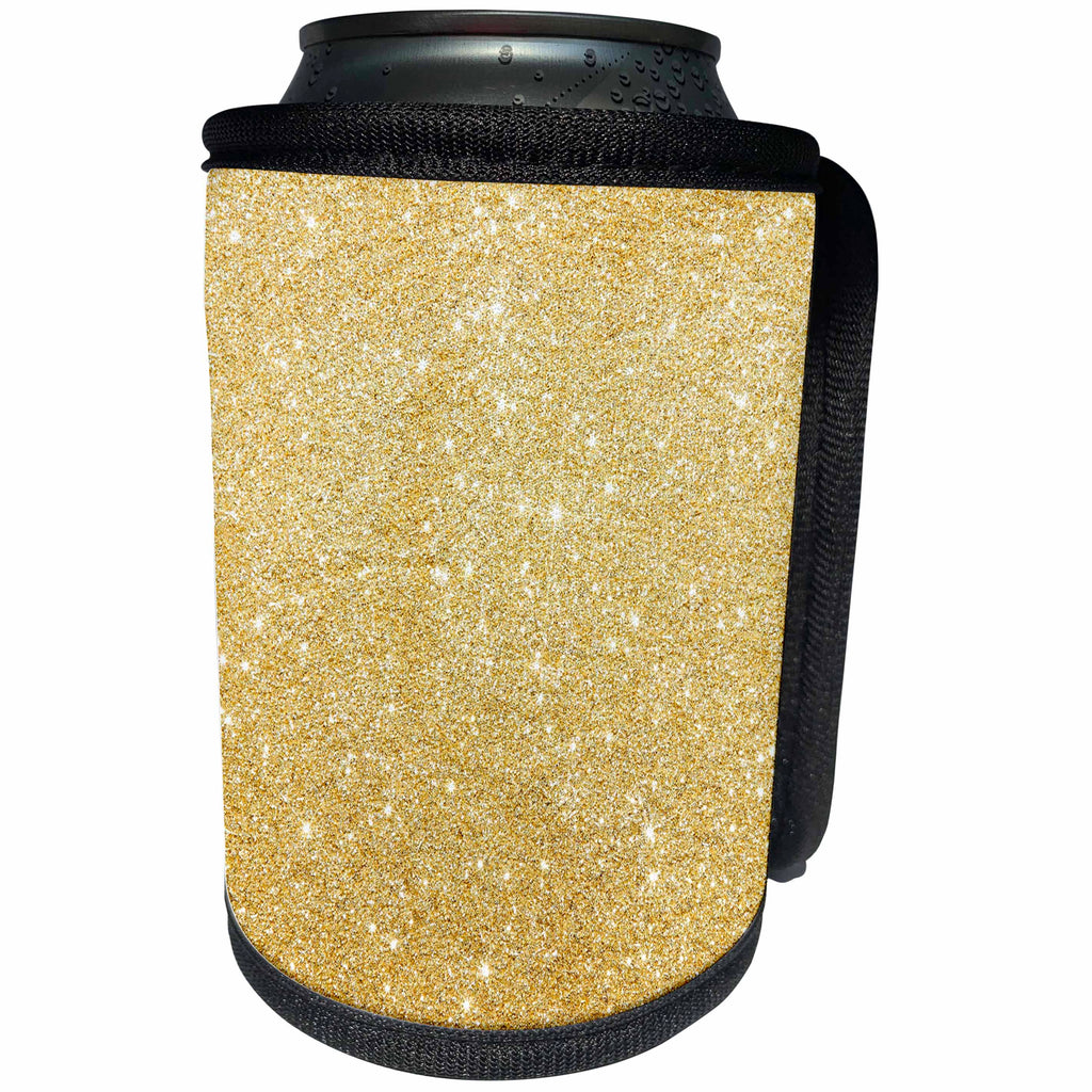 3dRose Sven Herkenrath Glitter - Golden Luxury Glitter Glamour Style - Can Cooler Bottle Wrap (cc_252111)