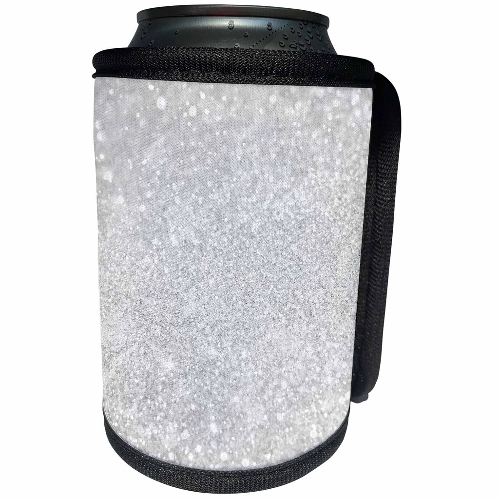 3dRose Sven Herkenrath Glitter - Image of Silver Sparkly Style in Luxury - Can Cooler Bottle Wrap (cc_252114)
