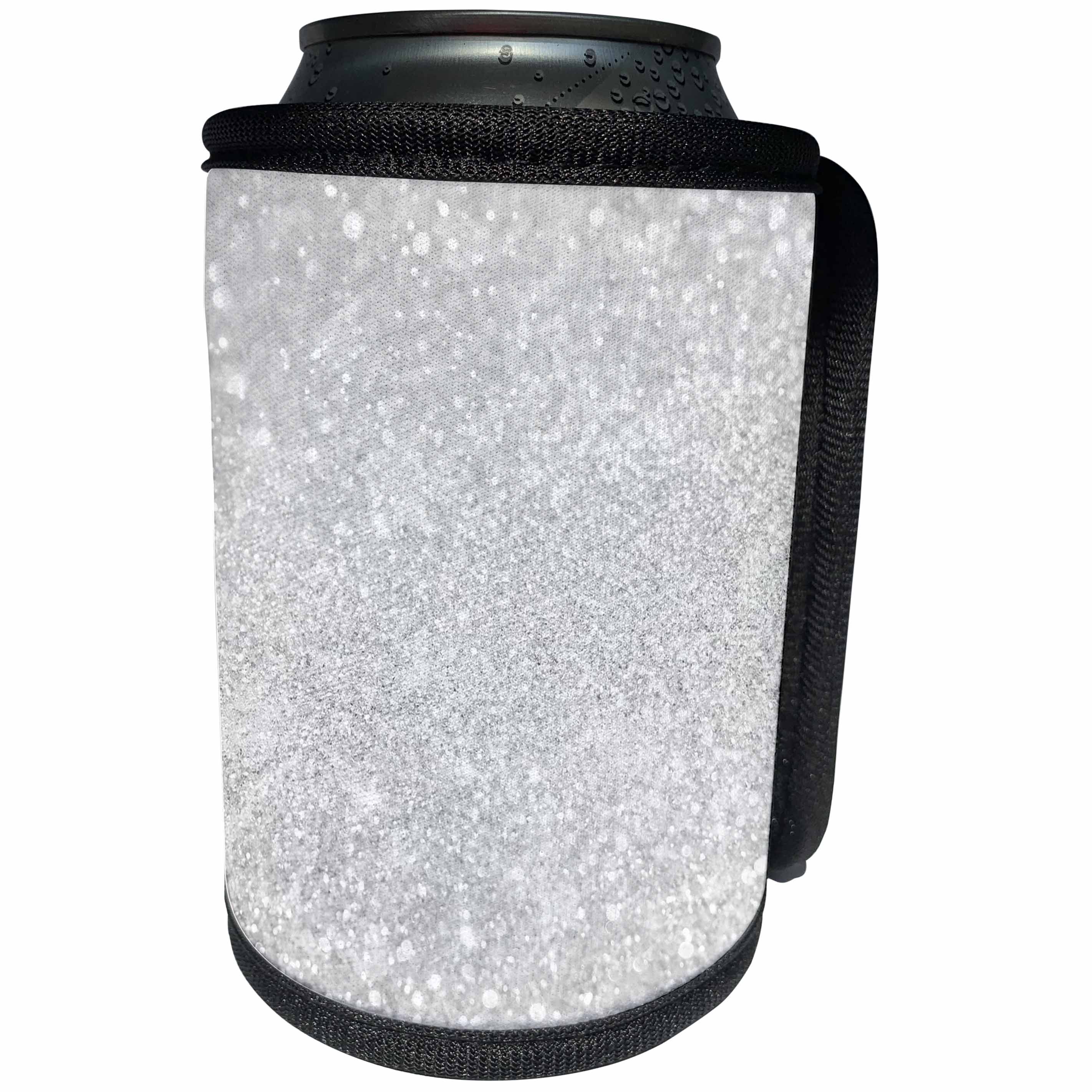 3dRose Sven Herkenrath Glitter - Image of Silver Sparkly Style in Luxury - Can Cooler Bottle Wrap (cc_252114)
