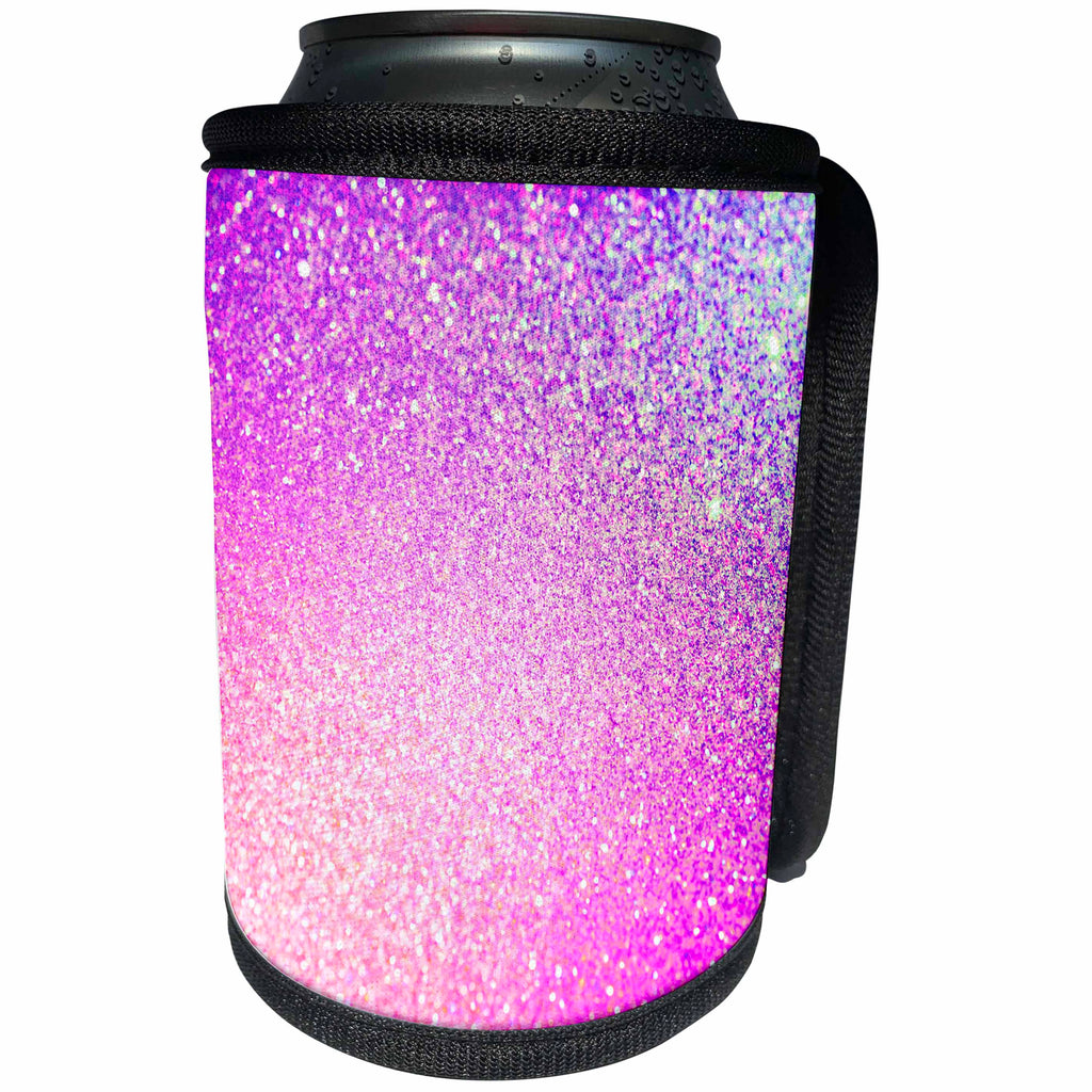 3dRose Sven Herkenrath Glitter - Pink Diamond Luxury Glimmer Shiny - Can Cooler Bottle Wrap (cc_252116)