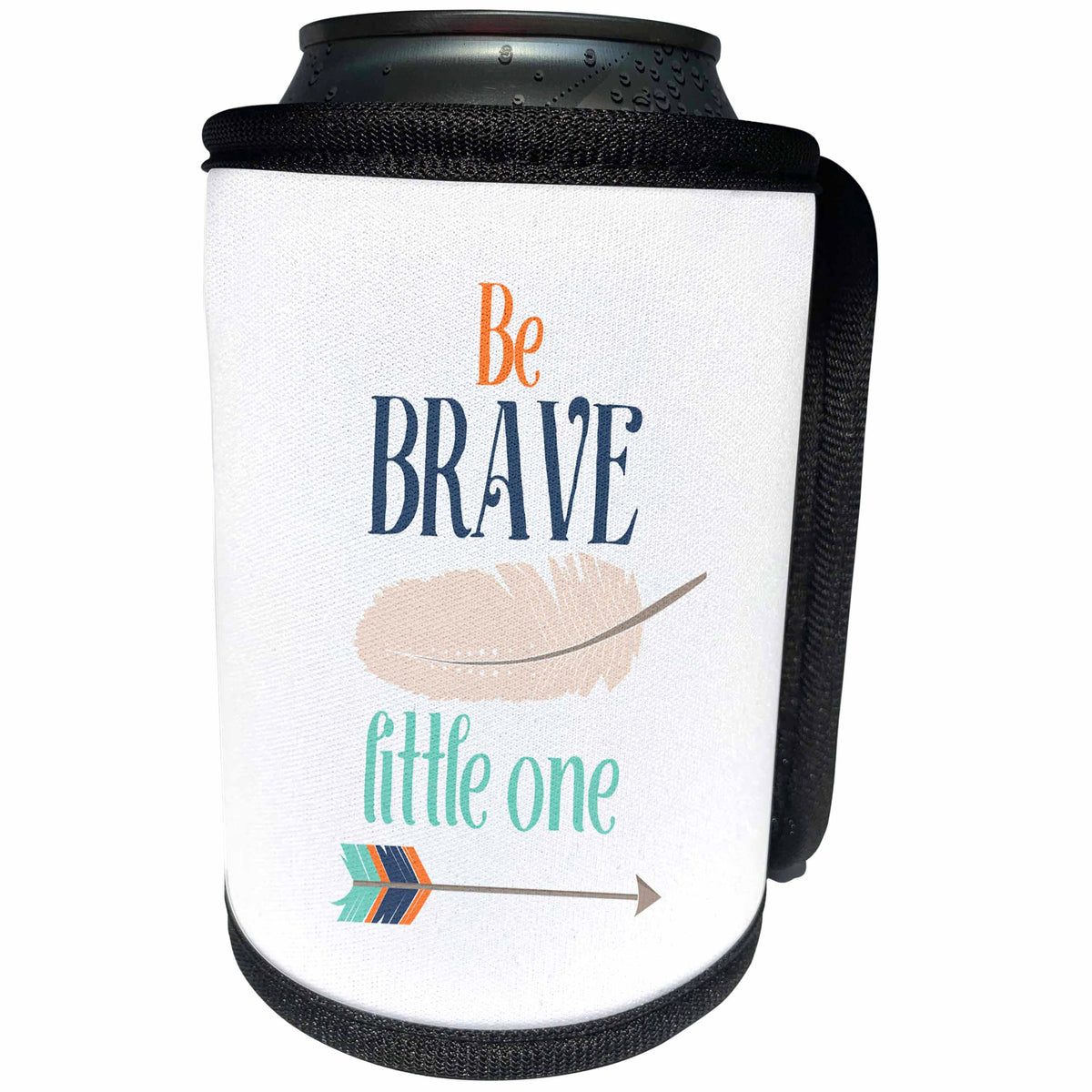 3dRose Janna Salak Designs Boho - Be Brave Little One - Can Cooler Bottle Wrap (cc_252125)