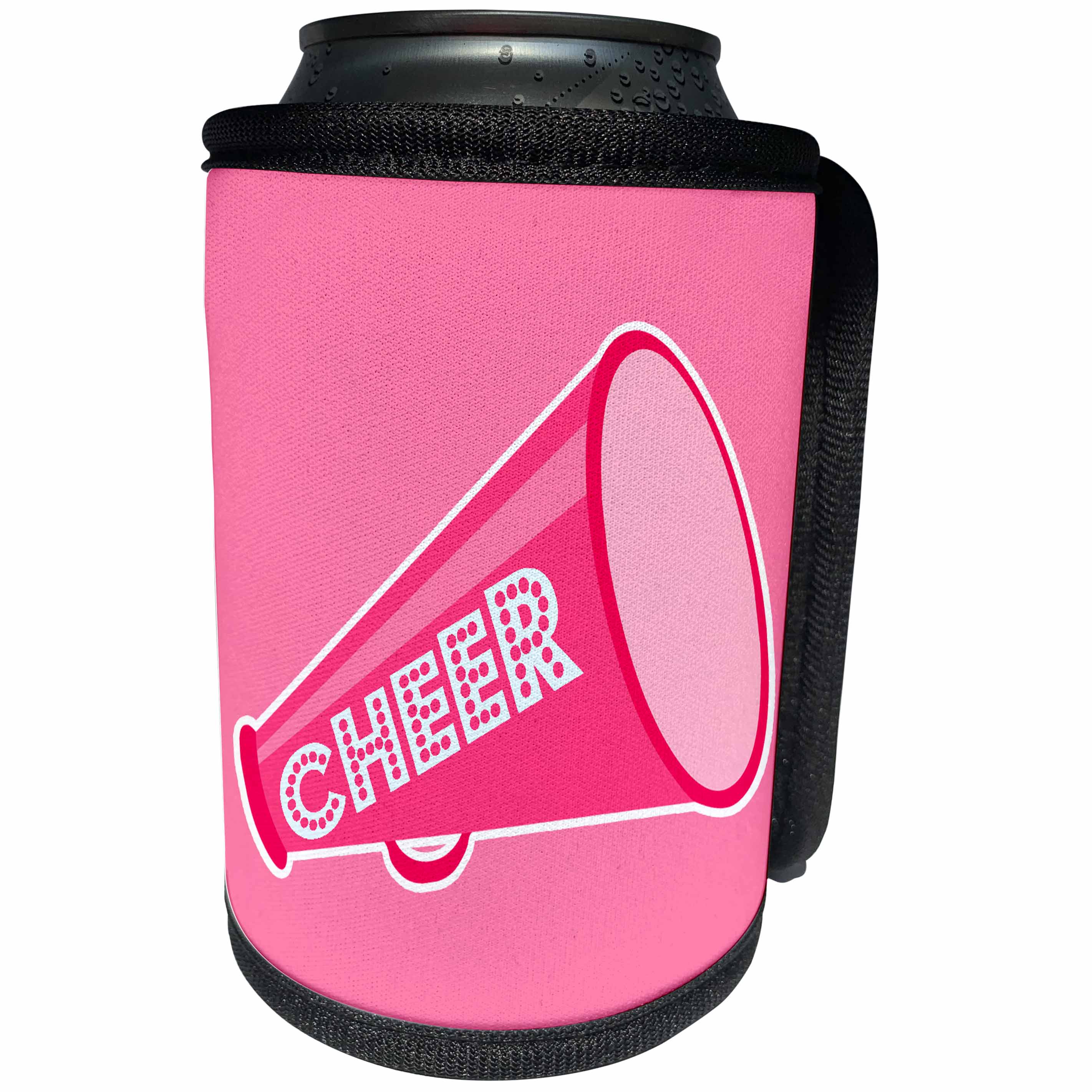 3dRose Janna Salak Designs Sports - Cheer Megaphone Art Pink - Can Cooler Bottle Wrap (cc_252127)