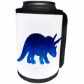 3dRose Janna Salak Designs Dinosaurs - Watercolor Triceratops Dinosaur Blue - Can Cooler Bottle Wrap (cc_252130)