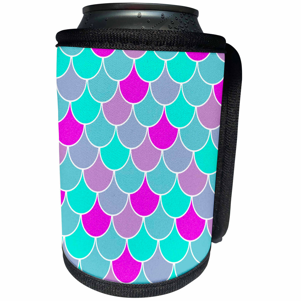 3dRose Janna Salak Designs Prints and Patterns - Mermaid Scales Pattern - Can Cooler Bottle Wrap (cc_252133)