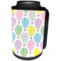 3dRose Janna Salak Designs Pastel - Hot Air Balloon Pattern - Can Cooler Bottle Wrap (cc_252135)