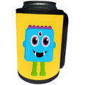 3dRose Janna Salak Designs Kids Stuff - Monster Series Blue - Can Cooler Bottle Wrap (cc_252140)