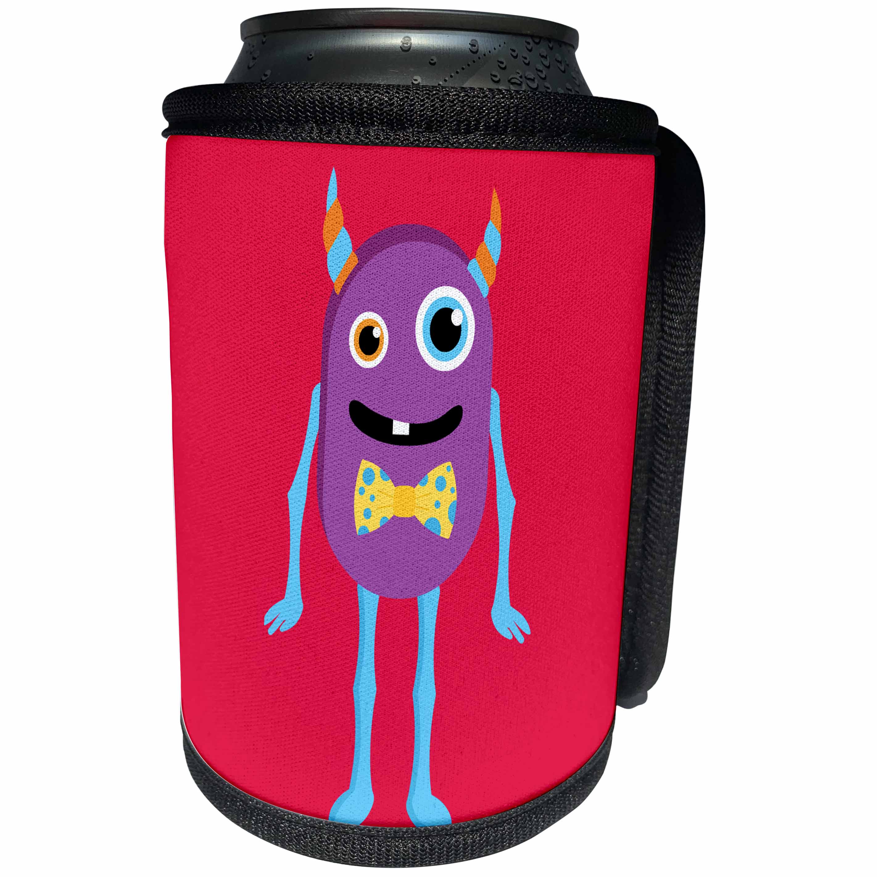 3dRose Janna Salak Designs Kids Stuff - Monster Series Purple - Can Cooler Bottle Wrap (cc_252141)